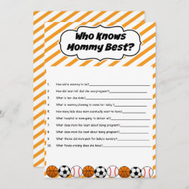 Invitación Baby Shower deportivo que conoce a mi mejor partid