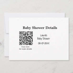 INVITACIÓN BABY SHOWER DETALLA EL CÓDIGO QR SCAN MÍNIMO RU MO