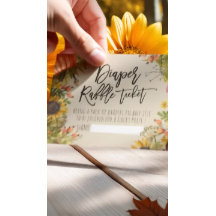 Baby Shower Diaper Raffle Ticket Pumpkin Sunflower