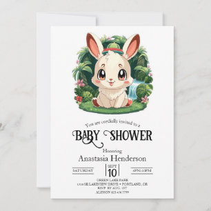 Invitación Baby Shower digital Bunny de bonito Woods