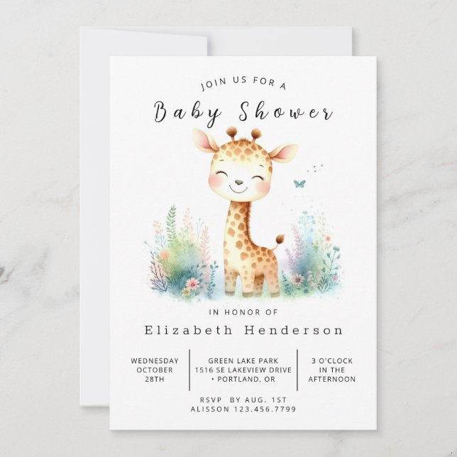 Invitación Baby Shower digital clásico (Anverso)