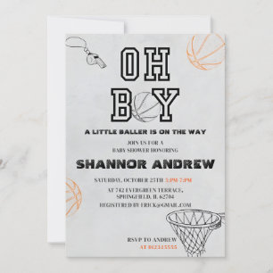 Invitación Baby Shower digital de baloncesto deportivo person