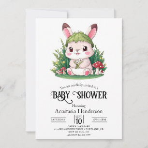 Invitación Baby Shower digital de conejo místico Bunny