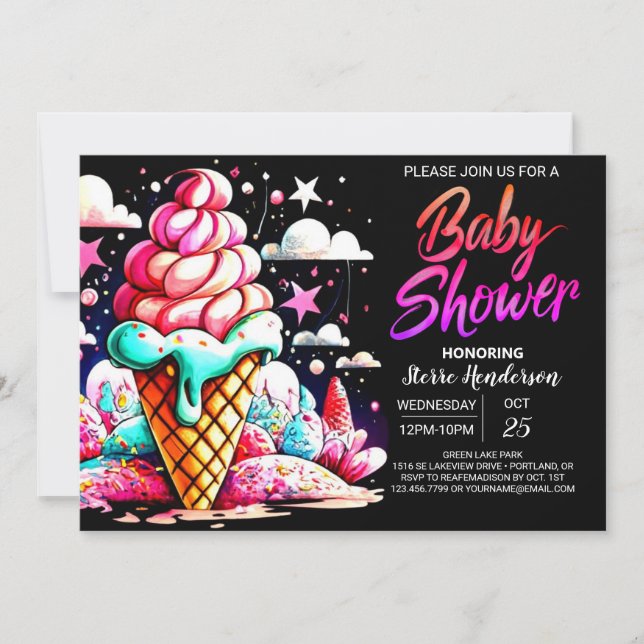 Invitación Baby Shower digital moderno (Anverso)