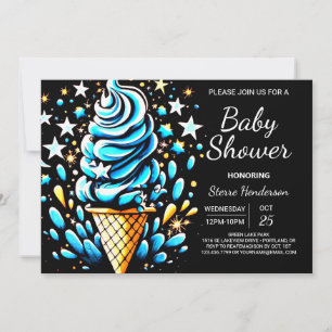 Invitación Baby Shower Digital Scoop Ice Cream Boy