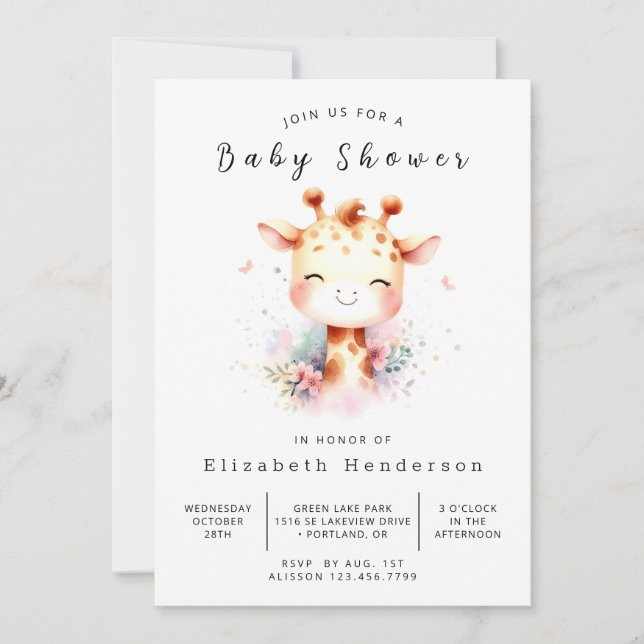 Invitación Baby Shower digital simple (Anverso)