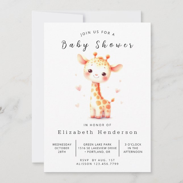 Invitación Baby Shower digital simple (Anverso)