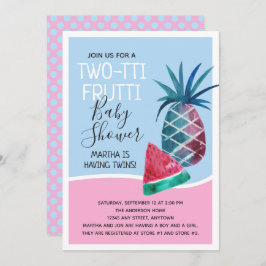 Invitación Baby Shower doble Frutti Twins
