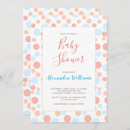 Invitación Baby Shower Dots Personalized Colorful Modern