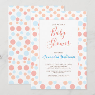 Invitación Baby Shower Dots Personalized Colorful Modern