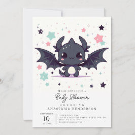 Invitación Baby Shower Dragon moderno