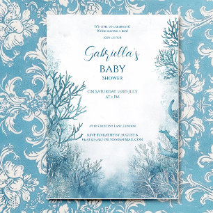 Invitación Baby Shower Dreamy Blue Under Sea