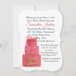 Invitación Baby Shower E=Chica de invitación: paquetes rosado