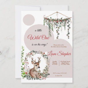 Invitación Baby Shower editable de color de agua con tema de 