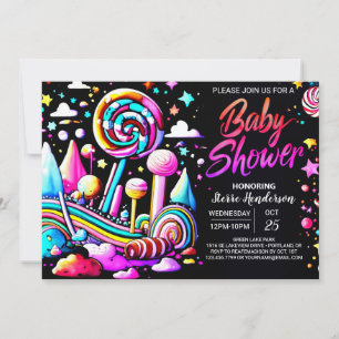 Invitación Baby Shower editable por Candyland Whimsy