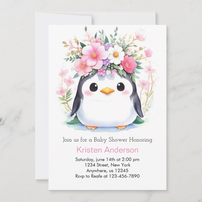 Invitación Baby Shower, el Chica de la alegría de Pink Wonder (Anverso)