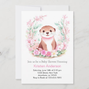 Invitación Baby Shower, el Chica de Otter's Wonderland