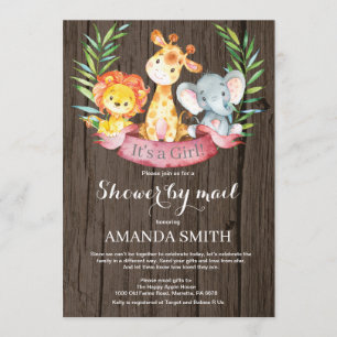 Invitación Baby Shower, el Chica ruso de la selva Safari por 