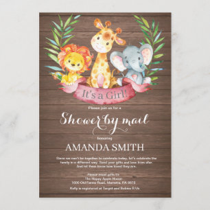 Invitación Baby Shower, el Chica ruso de la selva Safari por 