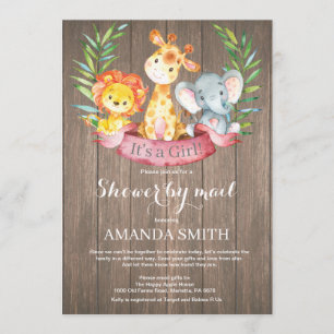 Invitación Baby Shower, el Chica ruso de la selva Safari por 