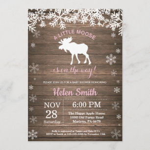 Invitación Baby Shower, el Chica ruso del copo de nieve en el