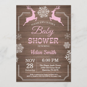 Invitación Baby Shower, el Chica ruso del invierno con nieve