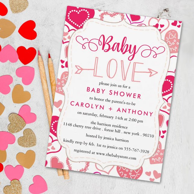 Invitación Baby Shower, El día de San Valentín de "Baby Love" (Subido por el creador)