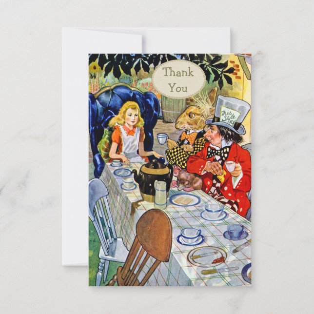 Invitación Baby Shower, el Fiesta de té de Mad Hatter (Anverso)
