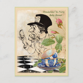 Invitación Baby Shower, el Fiesta de té de Vintage Mad Hattte