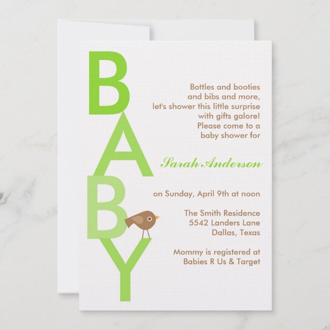 Invitación Baby Shower (El Mejor Premio de Hoy) (Anverso)