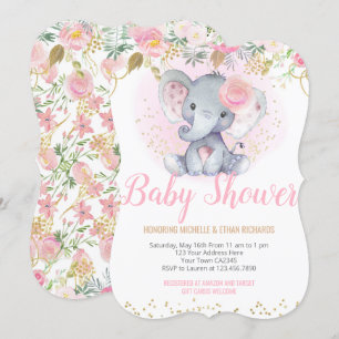 Invitación Baby Shower elefante