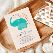 Baby Shower elefante con madre y ternera