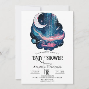 Invitación Baby Shower Elegant Magic Stars