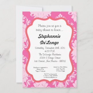 Invitación Baby Shower elegante de Damask Lace 5x7