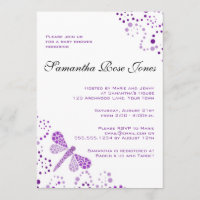 Baby Shower Elegante de émbolo morado y blanco