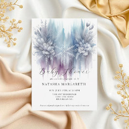 Invitación Baby Shower elegante de invierno con copo de nieve