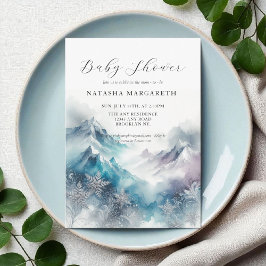 Invitación Baby Shower elegante de invierno con copo de nieve