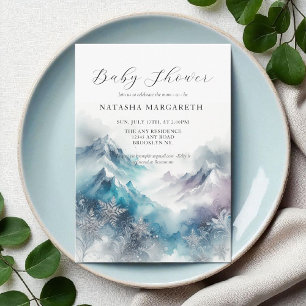 Invitación Baby Shower elegante de invierno con copo de nieve