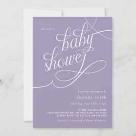 Invitación Baby Shower elegante de lavanda francesa minimalis