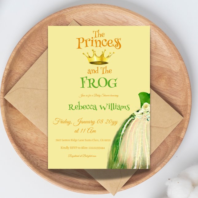 Invitación Baby Shower elegante de Rana Amarilla y Verde (Subido por el creador)
