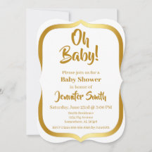 Baby Shower elegante en blanco y oro