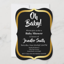 Baby Shower elegante negro y dorado