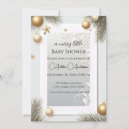 Invitación Baby Shower elegante y elegante de diseño de Año N