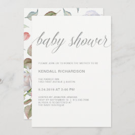 Invitación Baby Shower elegante y moderno | Delicada espalda 