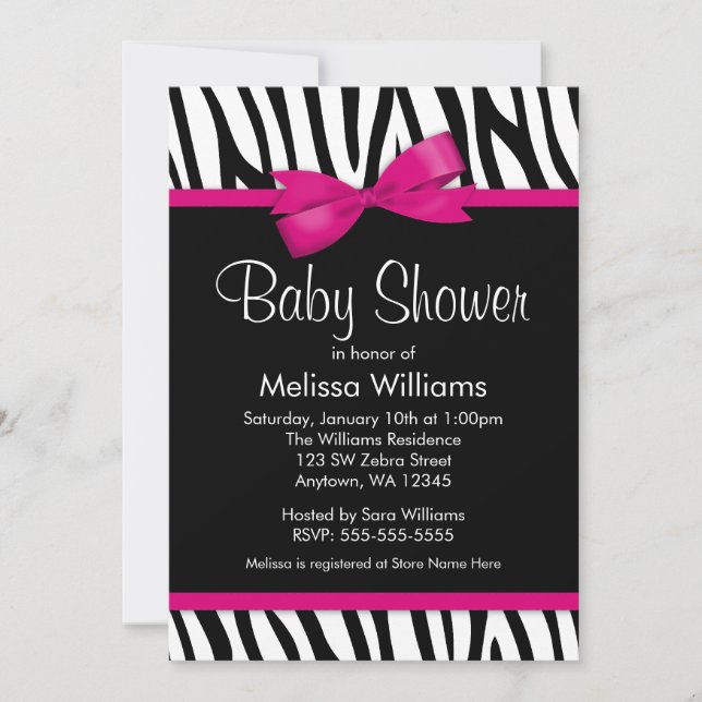 Invitación Baby Shower en color rosa cálido de ceb (Anverso)