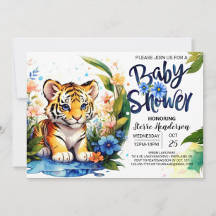 Invitación Baby Shower en el dominio del tigre