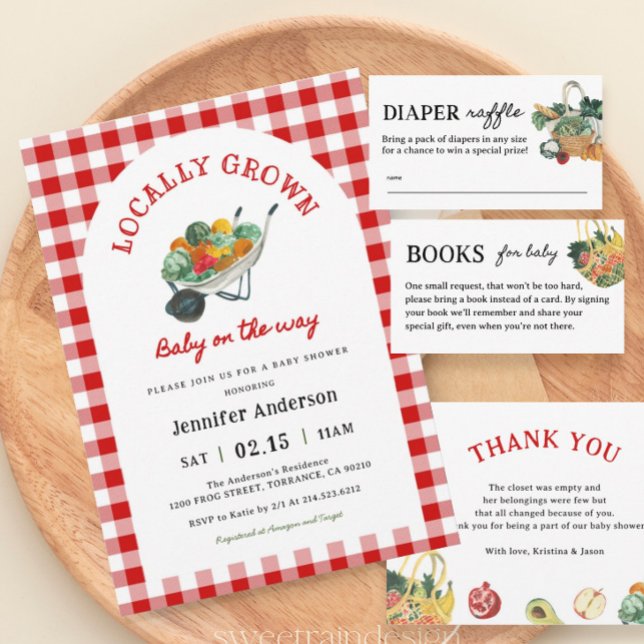 Invitación Baby Shower en el mercado de agricultores locales (Subido por el creador)