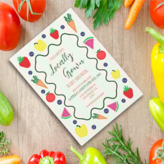 Invitación Baby Shower en el mercado de agricultores locales (Subido por el creador)