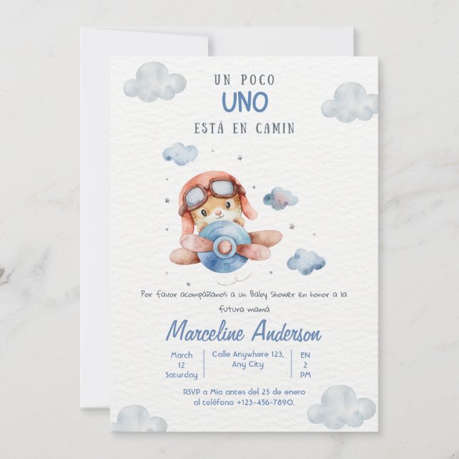 Invitación Baby Shower en español (Anverso)