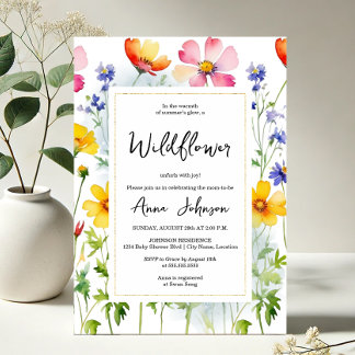 Invitación Baby Shower en flor silvestre